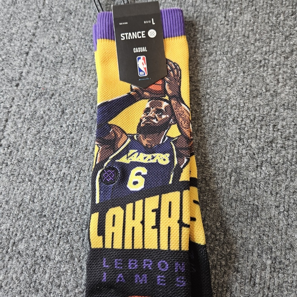 Stance X NBA‎ LeBron James Lakers Crew Socks Size Large Mens 9-13 Basketball
